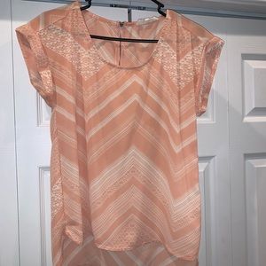 Pale pink chevron blouse